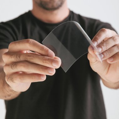 bilimsel tek parça grafen şeffaf holding.