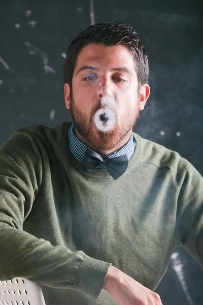 Stylish man smoking. — Stock Photo, Image