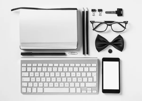 Business objects in order on white desk. — Stock Photo, Image