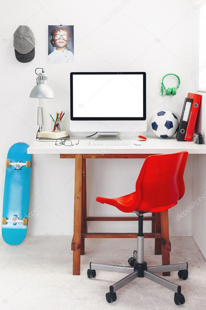 Desk In A Child S Bedroom Stock Photo C Bonninturina 45205597