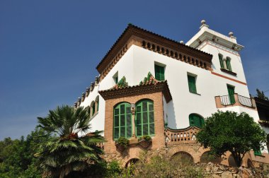 Bu evde park guell. Barselona. İspanya.