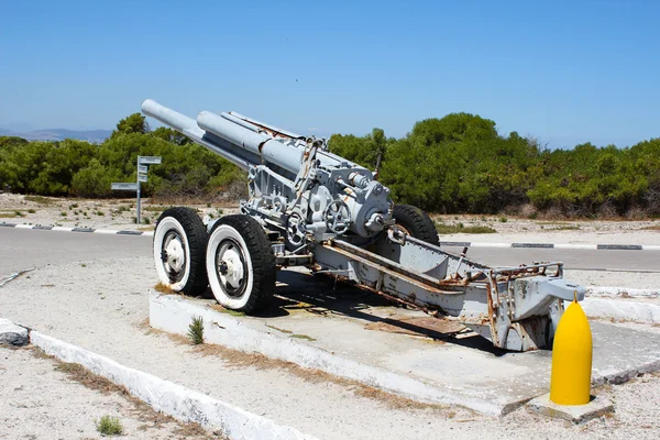 Canhão velho em Robben Island — Fotografia de Stock