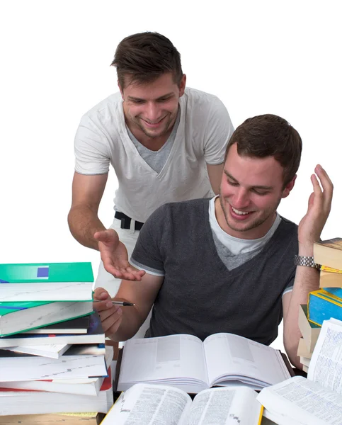 Dos jóvenes estudiando juntos — Foto de Stock