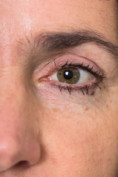 Eye of a mature woman with wrinkles