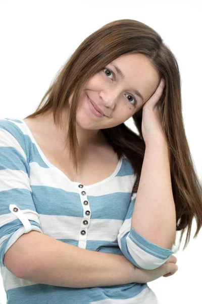 Young Brunette Teenager looking at camera — Stock Photo, Image