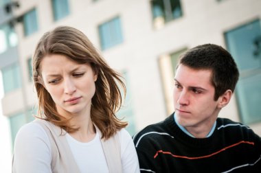 Relationship problem - couple portrait clipart