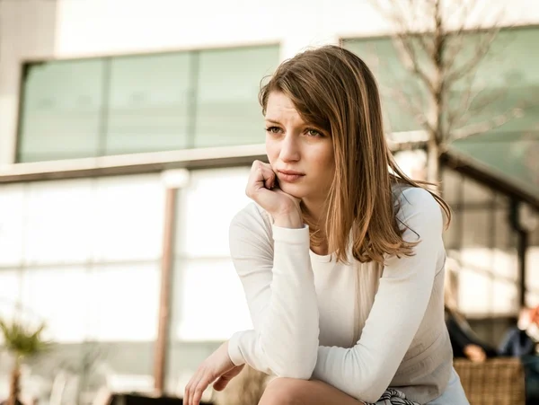 In troubles - depressed young woman — Stock Photo, Image