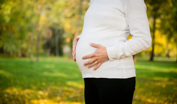 Ожидание - беременный живот — стоковое фото
