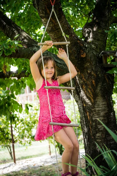 Happy childhood - playing child — Stock Photo, Image