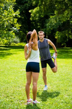 ısınmam - çift jogging önce egzersiz