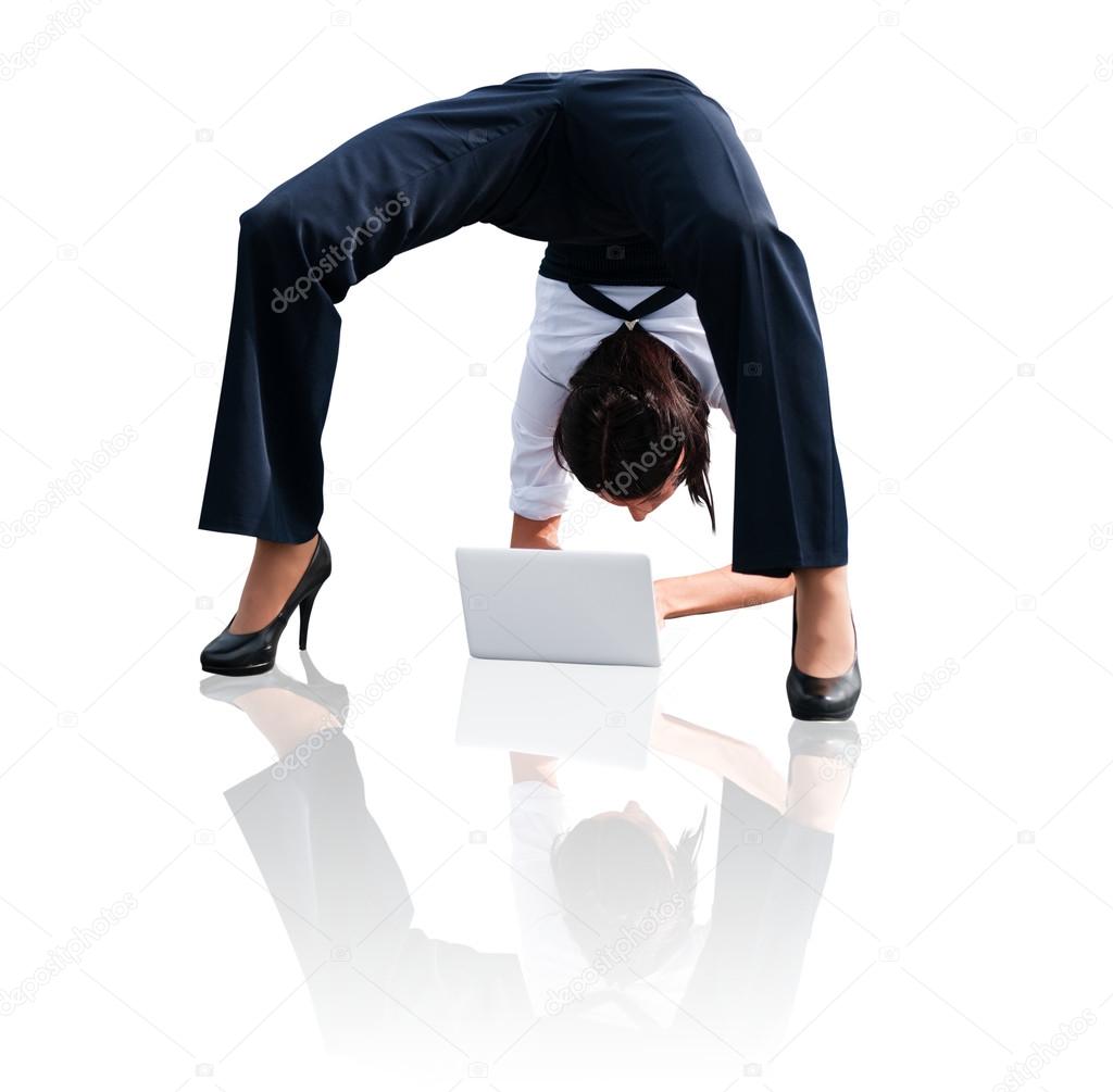 Flexible business - woman with laptop
