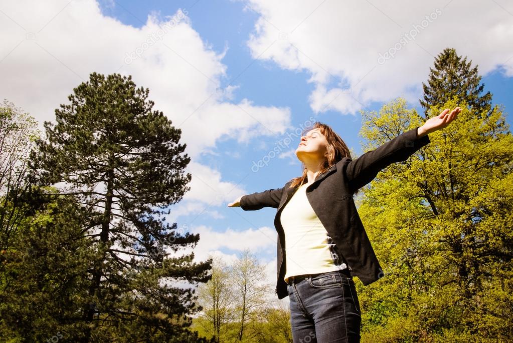 Woman enjoys life outdoors