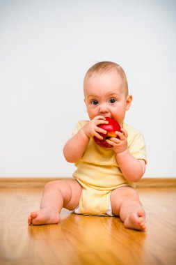 Bebek yeme elma