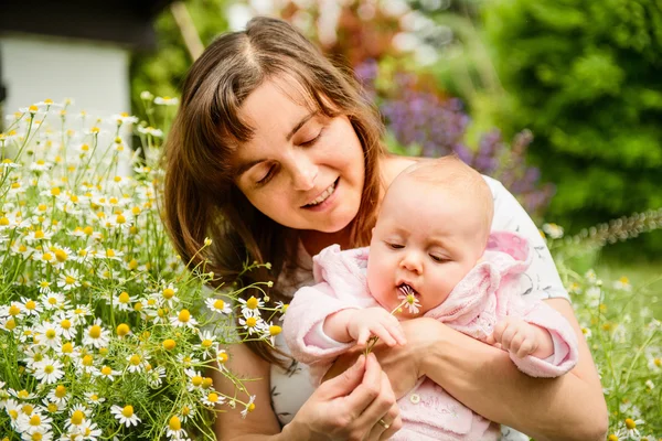 With baby in nature — Stock Photo, Image
