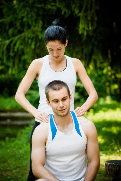 Massage after sport training — Stock Photo, Image