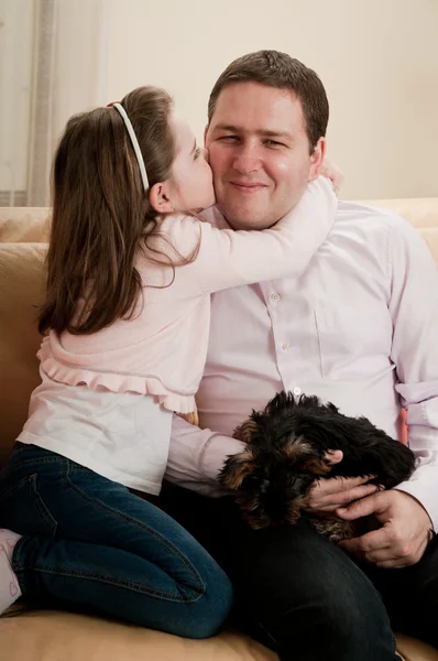 Love - child kissing father — Stock Photo, Image