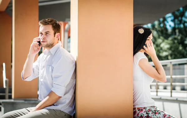 Close and distant - problems in relationship? — Stock Photo, Image