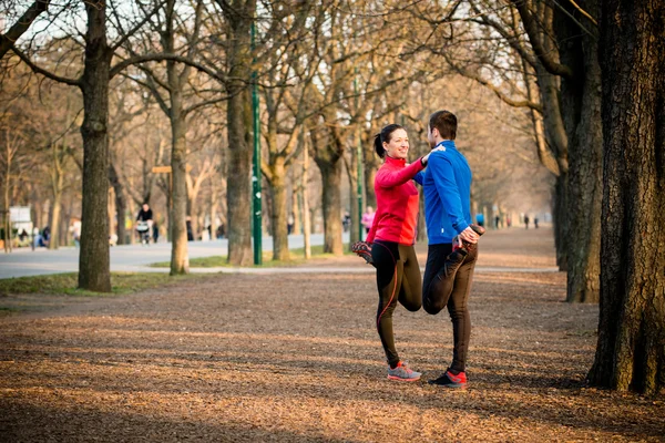 Zahřát před jogging — Stock fotografie