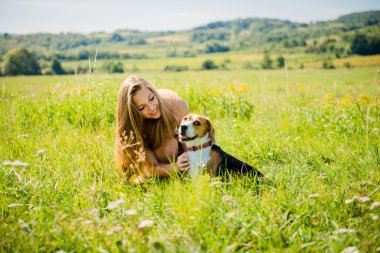 Teenager with her dog