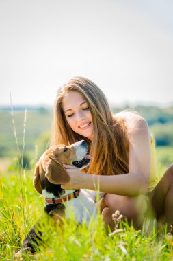Teenager with her dog
