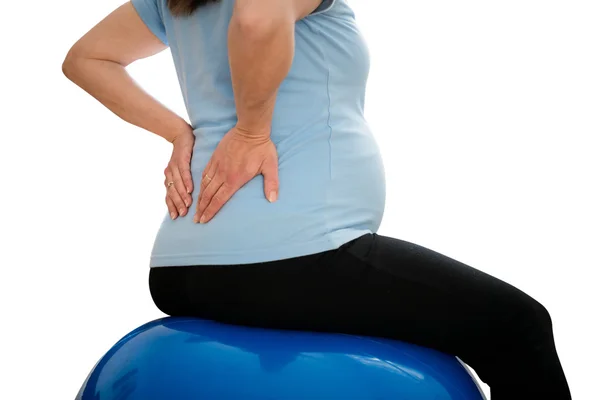 Боль в спине от беременности — стоковое фото