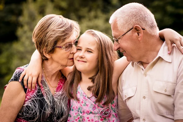 Child with grandparents — Stock Photo, Image