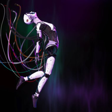 Metaverse robotik konsept, 3D render