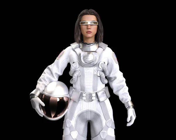 Рендер Аватара Астронавта Сгенерированного Компьютером Виртуальных Очках — стоковое фото