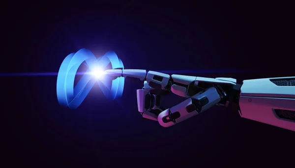 Meta Evren Teknolojisi Kavramına Sahip Robot Hazırlayıcı — Stok fotoğraf