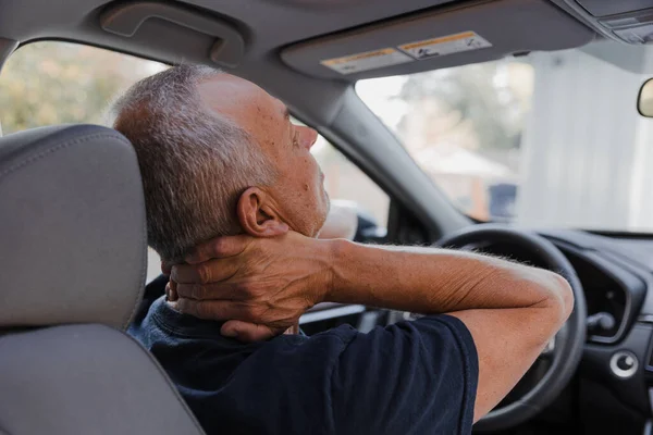 Homme Âge Moyen Avec Douleur Cou — Photo