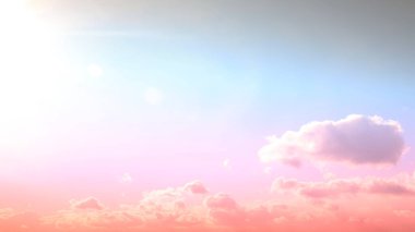 pembe ve mavi gökyüzü ve beyaz bulut hareket ediyor