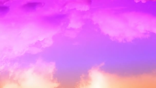 Hermoso lapso de tiempo puesta del sol vibrante paisaje nublado púrpura. — Vídeo de stock