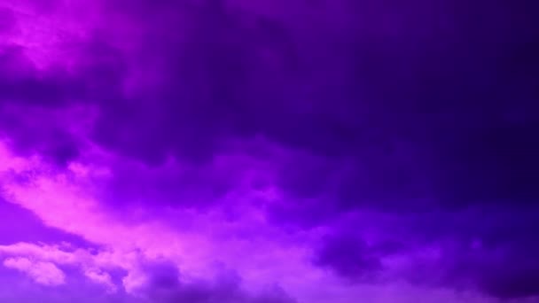 Bellissimo time lapse tramonto vibrante viola cloudscape. — Video Stock