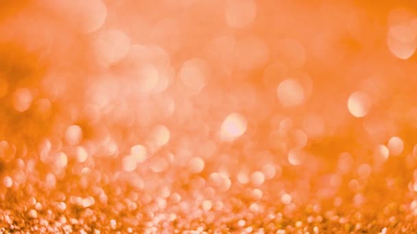 Caliente colorido real fotográfico naranja bokeh luces fondo abstracto — Vídeo de stock