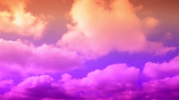 Zeitraffer Footage lila violett Wolkenlandschaft bewölkt. — Stockvideo