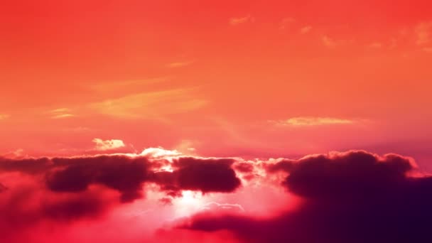 Zeitraffer-Video Szene des farbenfrohen rot-orangen Sonnenuntergangs — Stockvideo