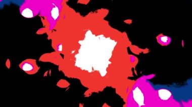 Siyah arkaplanda soyut bilgisayar grafik renkli benekler videosu.