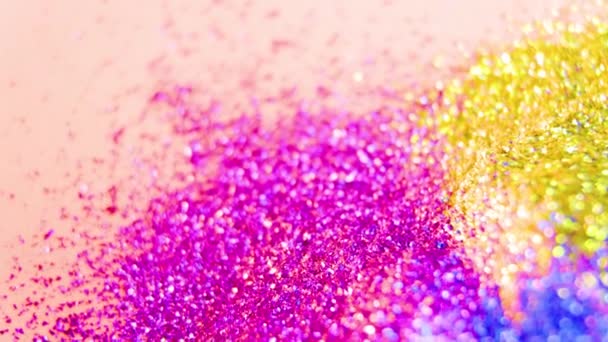 Abstract colourful purple creative macro bokeh background. — Stock Video