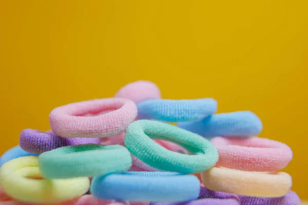 Super macro of a rubber bands close up very colorful image — Stock Photo, Image