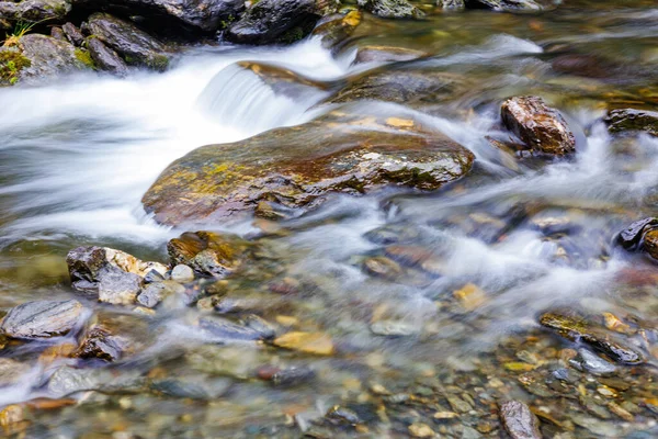 Long Exposure River Stream Mountain Valley Slow Motion Surface Boiling Stock Picture