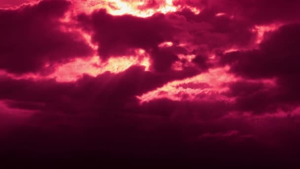 Beautiful Purple Time Lapse Sky Clouds Cloudscape Vivid Cloudscape Time — Stock video