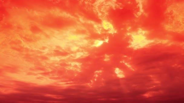 Sky Time Помаранчеве Золоте Небо Хмарами Сонцем Хмарами Світанку Універсальне — стокове відео