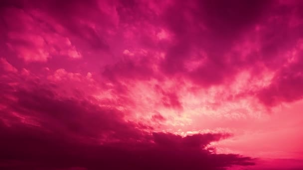 Прекрасний Часовий Проміжок Заходу Яскраво Фіолетовий Хмарний Пейзаж Захід Сонця — стокове відео