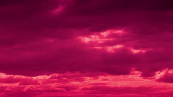 Beautiful Purple Time Lapse Sky Clouds Cloudscape Vivid Cloudscape Timelapse — Stock Video