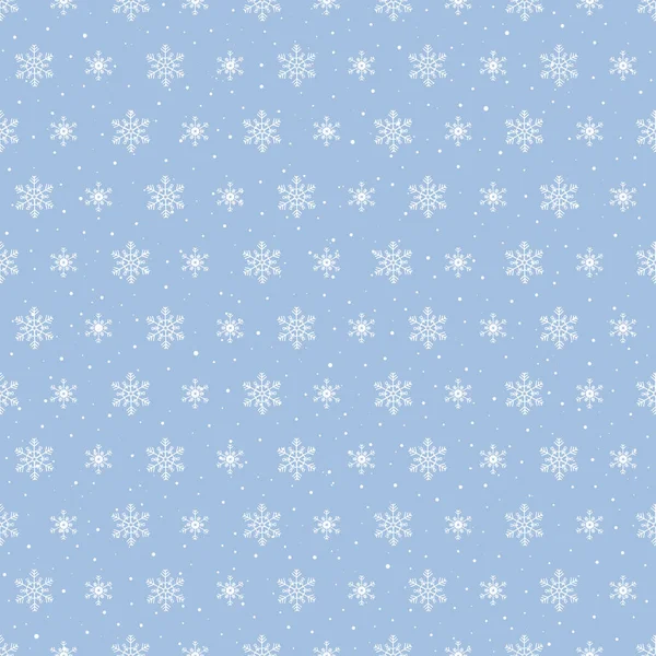 Winter Holiday Seamless Pattern Snowflakes Blue Background Vector Illustration — Stockvektor