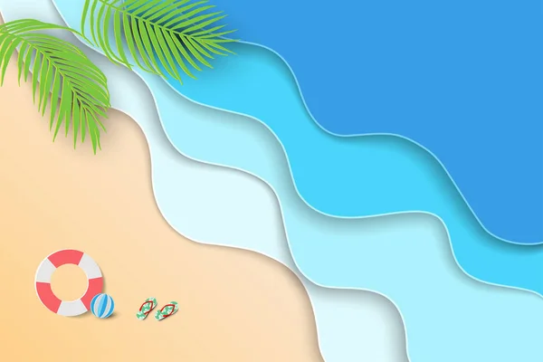 Fundo Venda Verão Com Vista Para Mar Azul Praia Estilo — Vetor de Stock