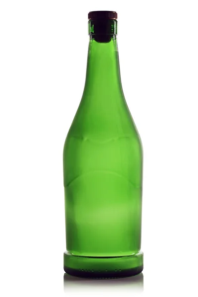 Green bottle of cognac. — Stock Photo, Image