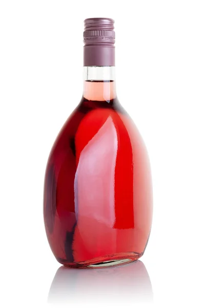 Butelka Różanego Wina Białym Tle — Zdjęcie stockowe