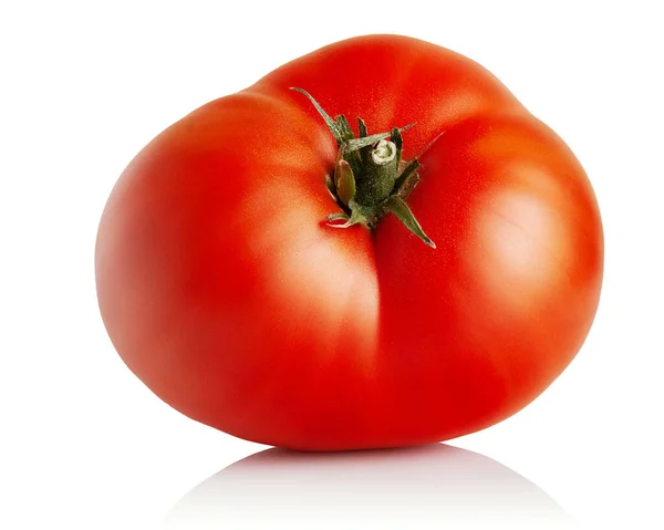 Tomate Rouge Mûre Sur Fond Blanc — Photo