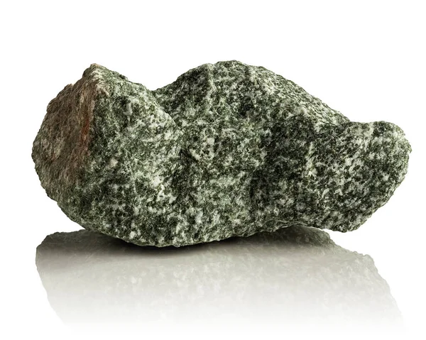 Πέτρα Ένα Ακατέργαστο Θραύσμα Από Jadeite Λευκό Φόντο — Φωτογραφία Αρχείου
